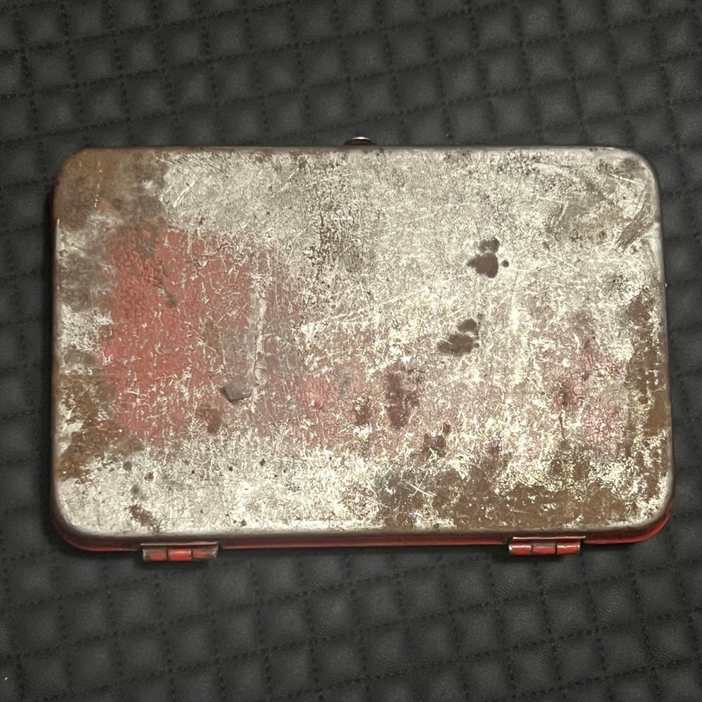 Vintage‎ Snap-on Red Embossed Metal Socket Wrench Case Only Empty 6.25in - Picture 6 of 9